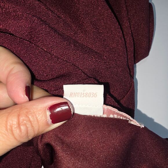 Birdy Grey Dress Womens Small Burgundy V-Neck Sleeveless Bridesmaid Maxi Gown - Picture 9 of 14